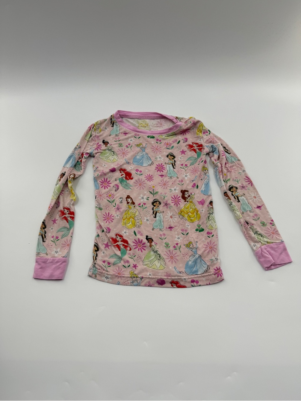 Little Sleepies Disney Princess Bamboo Pajama Top Girls 4T Pink PJ Shirt Only